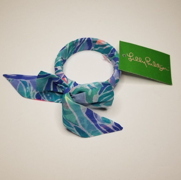Lilly Pulitzer Jewelry - Lilly Pulitzer Fabric Wrapped Bangle Bracelet